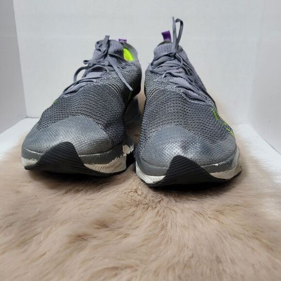 Nike Air Zoom Tempo Next% Flyknit Particle Grey/Volt Running Shoes Size 15 - Picture 2 of 11